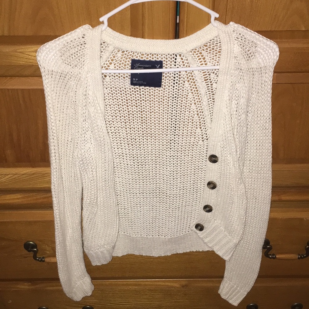 Cream knitted button down. Cardigan